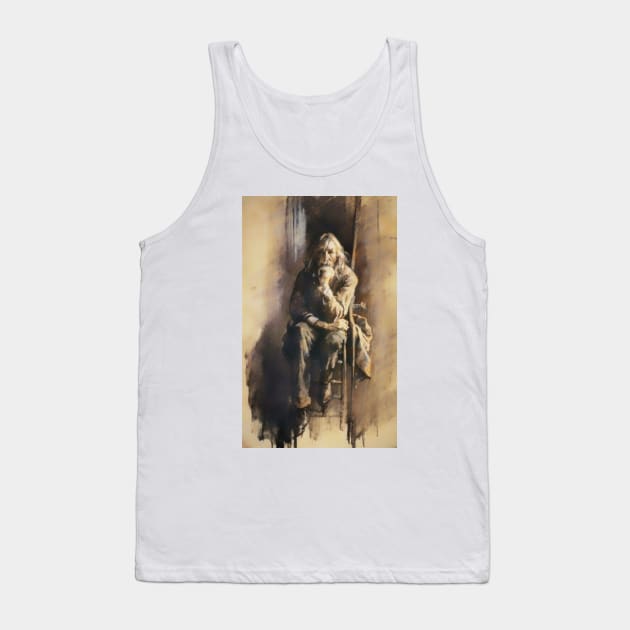 Old Man In Contemplation Tank Top by JimDeFazioPhotography